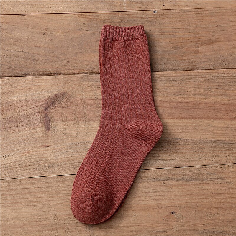 Japanese Loose Socks High School Girls Harajuku Socks Solid Colors Needles Knitting Striped Cotton Socks Women yellow blue black: AC01-2
