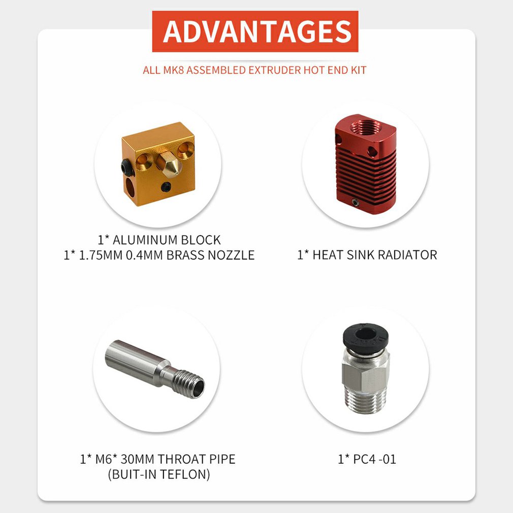 3D Printer Accessoires CR10 Extrusie Hoofd Voor CR10/S Ender-3/S/Pro Machine Siliconen Sok Voor Verwarming de Aluminium Blok