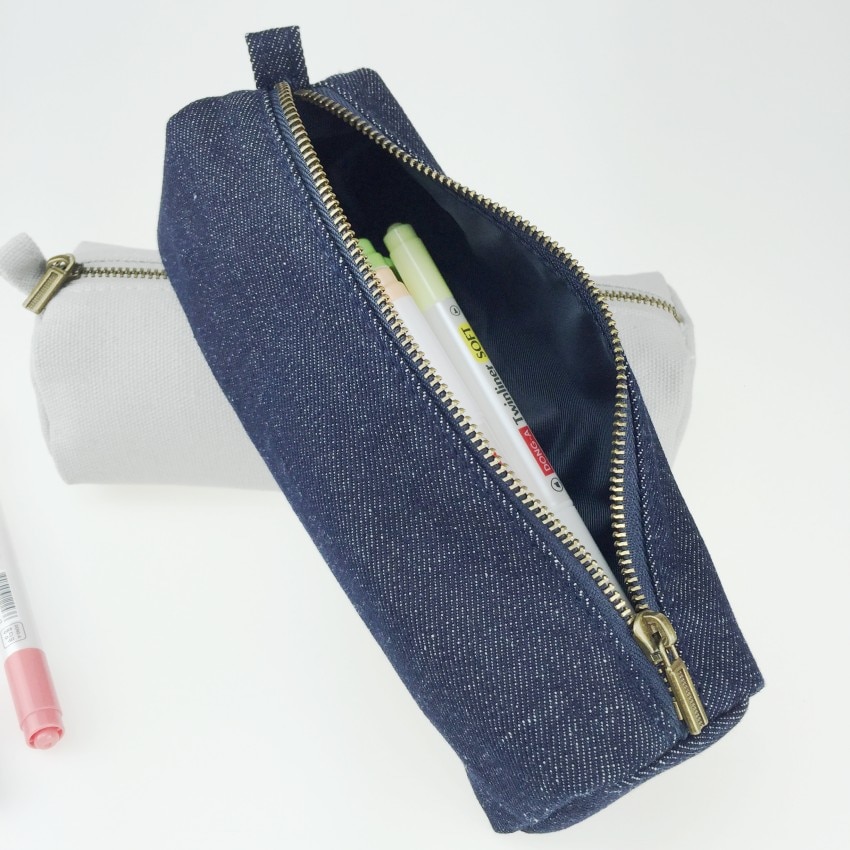 Large Capacity Pencil Case Pen bag Canvas pen pouch Denim pencilcase Pencil Box Stationery School Supplies