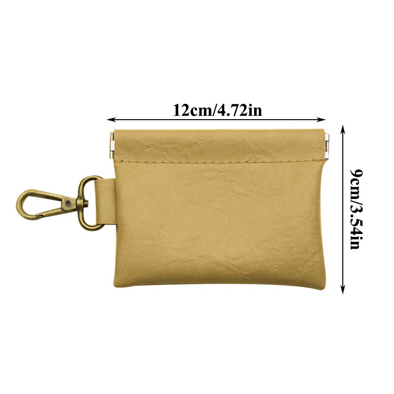 Mini porte-monnaie porte-clés unisexe portefeuille en cuir synthétique polyuréthane avec boucle de rangement carte sac solide casque sacs femmes petit sac à clés