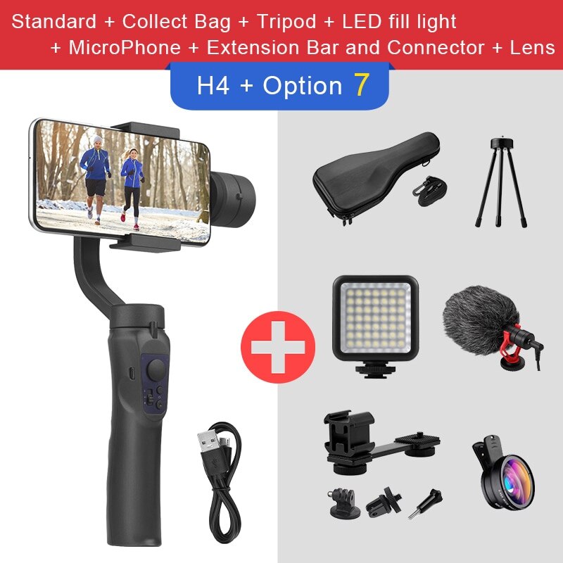 EKEN H4 3 Axis Handheld Stabilizer Cellphone Video Record Smartphone Gimbal For Action Camera phone