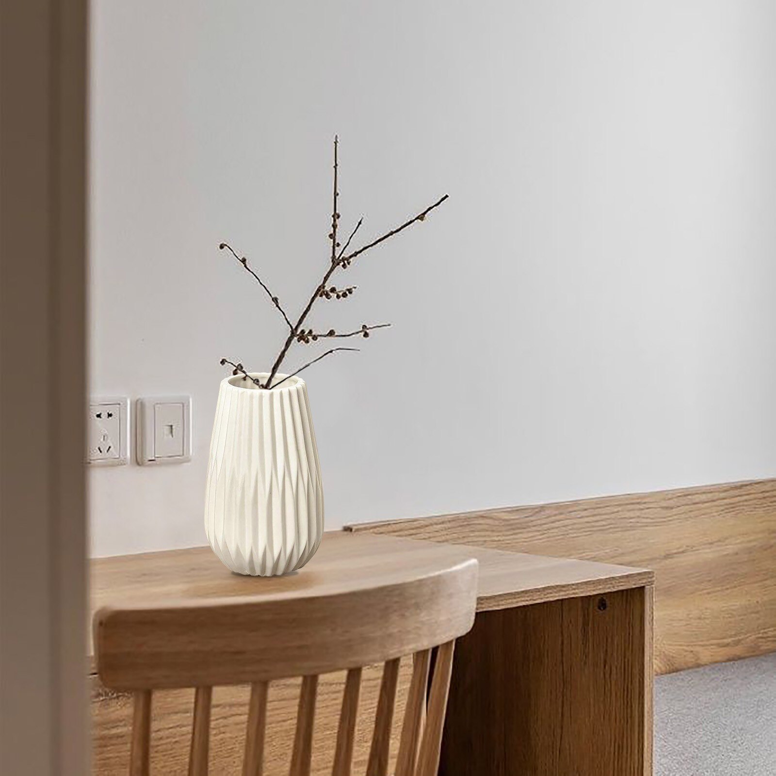 Spiral Folded Paper Vase 2pc Europe Ceramics Flowers Pot Home Plant Vases Living Room Tabletop Decoration