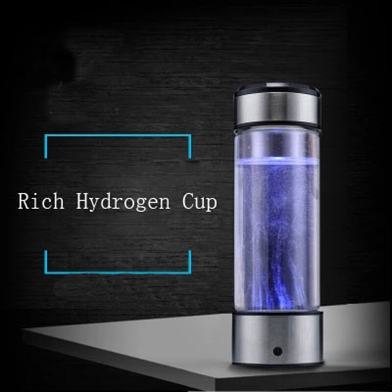 Hydrogen Water Generator Alkaline Maker Rechargeable Portable Water Ionizer Bottle Super Antioxidan Hydrogen-Rich Water Cup SH1: black