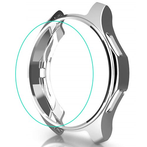 Cover til samsung galaxy watch 46mm 42mm gear  s3 frontier case galss bumper blødt smart watch tilbehør belagt beskyttende skal: Sølv / Galakseur 46mm