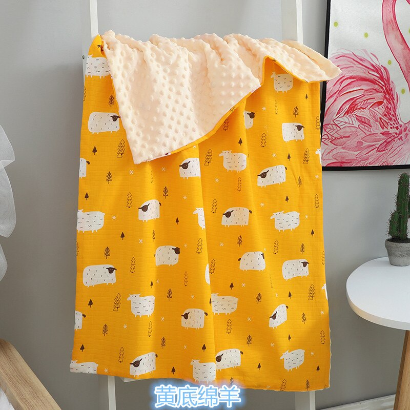 Elinfant – couverture d&#39;emmaillotage en mousseline, 70x110cm, 1 pièce, pour bébé, douce et chaude, lavable, confort,: Yellow sheep