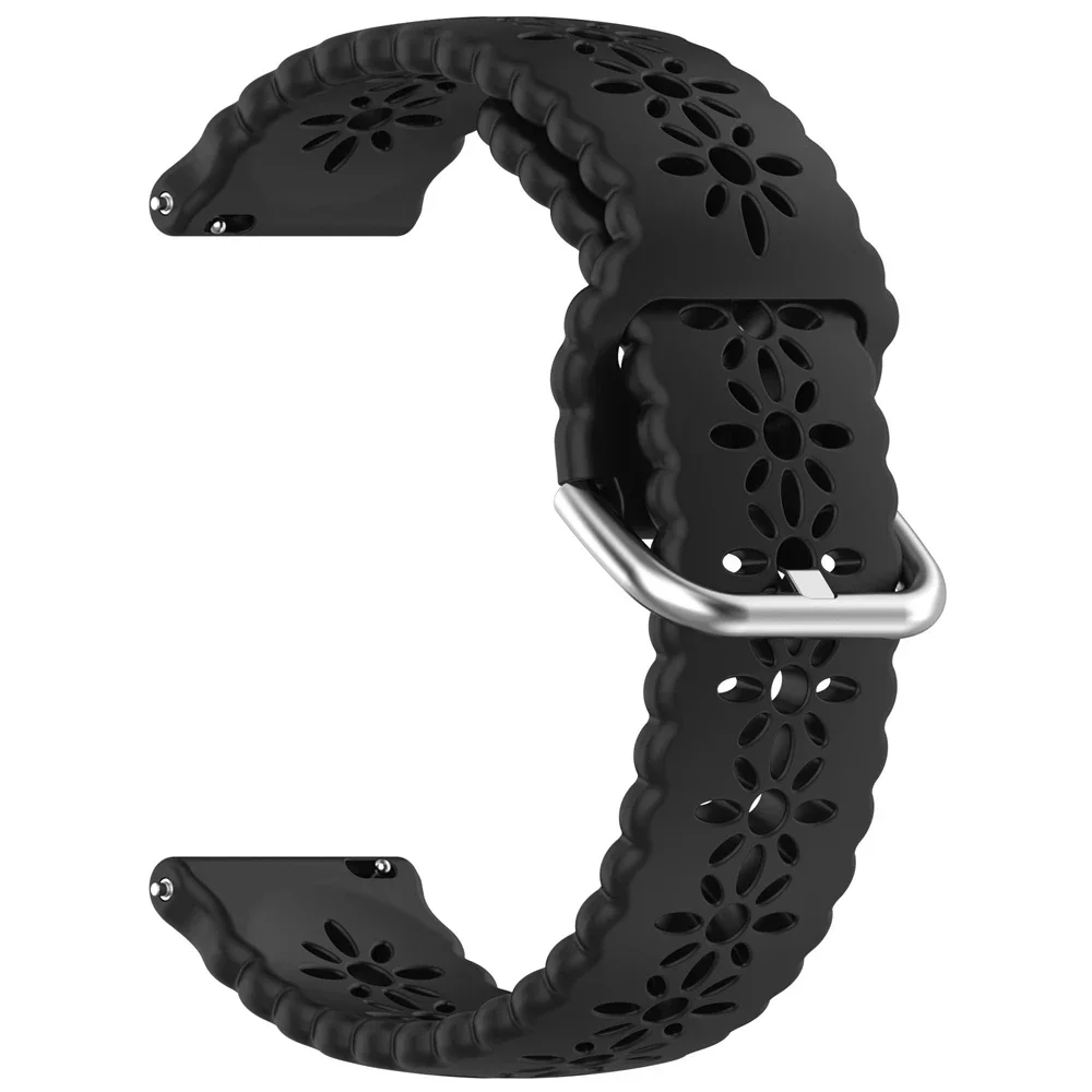 Silikonrem til fossil gen 6 44mm gen 6 gen 5 5e/ gen 5 lte 45mm rem, erstatning til armbånd 20mm 22mm pustende tilbehør: Kullsvart / 22mm