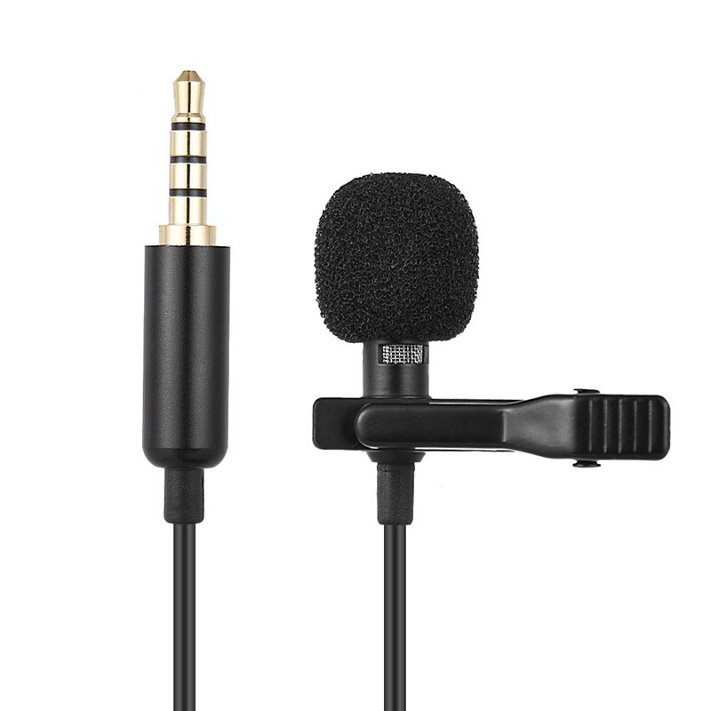 Mini Portable Clip-on Lapel Lavalier Condenser Mic Wired Microphone For IPhone IPad DSLR Camera Computer