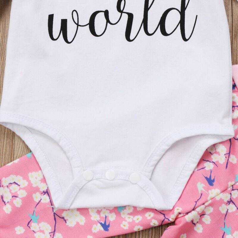 Pudcoco 4 Stuks Pasgeboren Baby Meisje Kleding Set Lange Mouw Romper Broek Hoed Outfits Zomer Kleding Set 0-24M