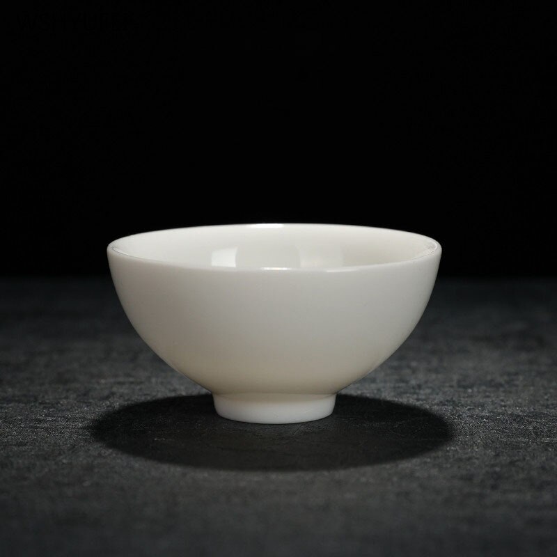 2 pcs/lot Chinese Ceramic Tea Cups pure white tea bowl Individual Cup Teaware Accessories Single cups porcelain Drinkware