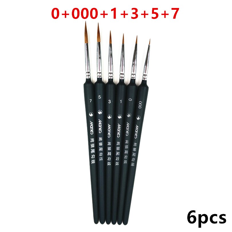10Pcs/set Nylon Artist Paint Brush Watercolor Acrylic Wooden Handle Oil Painting Brushes Art Supplies Stationery: F