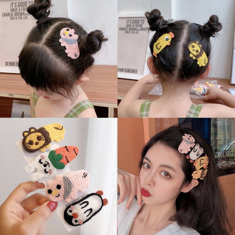 Bonito dos desenhos animados animais grampos de cabelo crianças grampos de cabelo pinos barrette acessórios para bab menina aperto de cabelo headwear grampo de cabelo