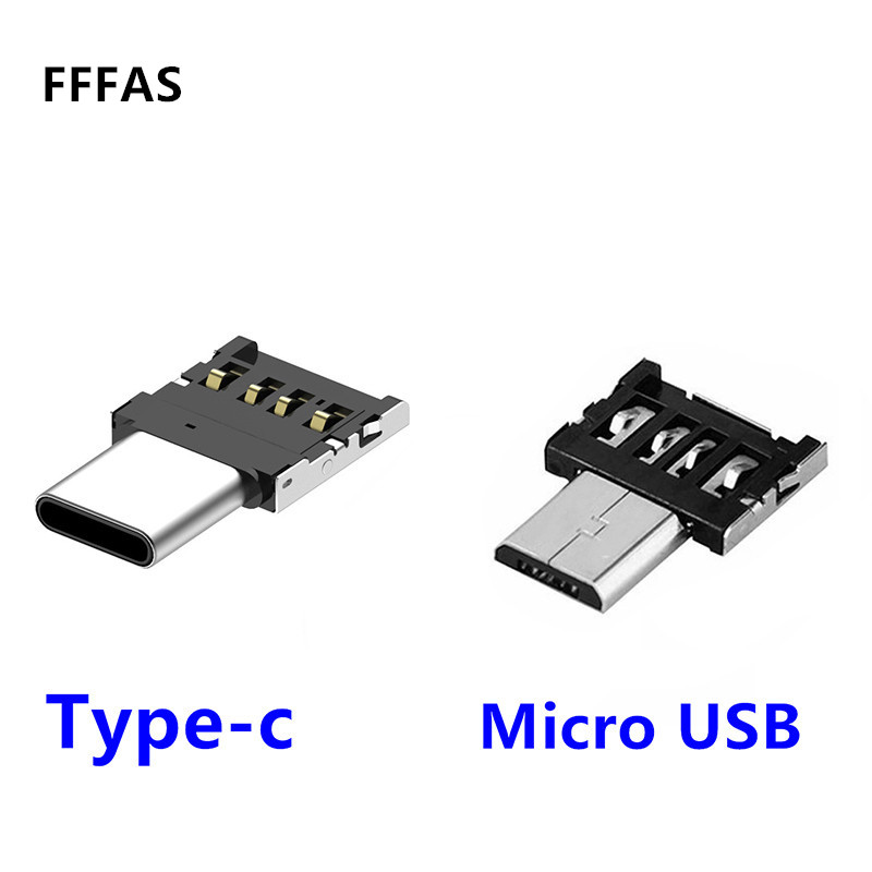 Fffas Android Micro Usb Type-C Otg Kabel Connector Adapter Type C Converter Voor Mobiele Telefoon Usb Flash Drive kaartlezer Mini