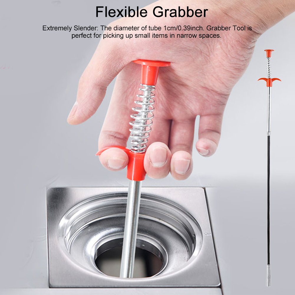Pick Up Reacher Tool Dredging Garden Home Sink Bendable Hose With 4 Claws Flexible Grabber Kitchen Long Curve Assist Drains