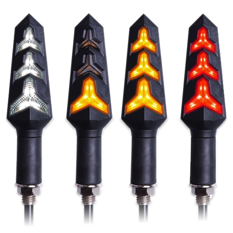 4 stk. led blinklys motorcykel blinklys bygget relæ blinker motorcykel blinklys stop signal bremse belysning: 2 røde 2 hvide