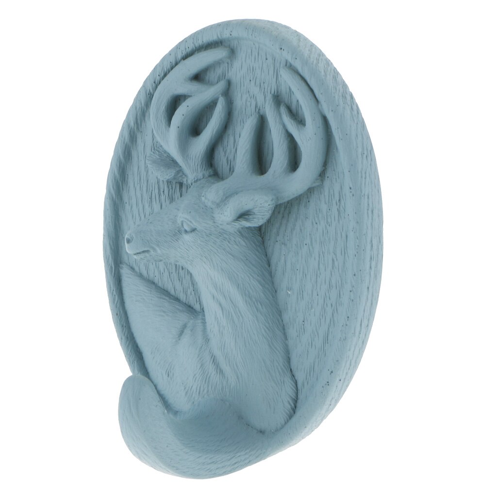Crochet auto-adhésif pour tête de cerf | Résine 3D de Style nordique, crochet autocollant Mural Art Mural, crochet à stickers: Blue B