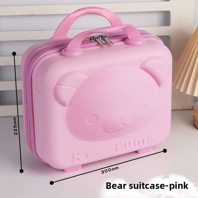 Maleta de viaje de alta estética de mano con oso Adorable, bolsa de cosméticos de gran capacidad, bolsa de almacenamiento de artículos de lavado, bolsa de equipaje: Blanco