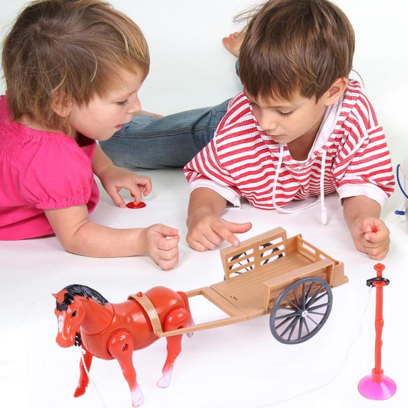 Electronic Toys Novelty Toys Electric Small Horse-drawn Cart Children Toy Suit Accessories Children's Pull Back Carriage