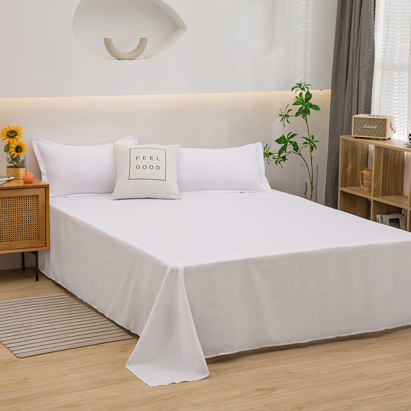 Weiche Bettwäsche für zu Hause, flaches Bettlaken für Doppelbett, einfarbig, einfarbig, obere Bettlaken, flache Bettwäsche für Einzelbett/Königin/König