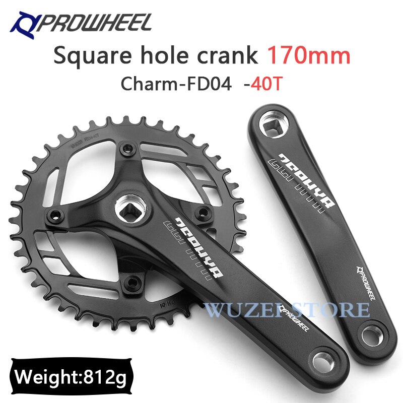 Prowheel Fiets Crank Tandwiel Mtb Fiets Vierkant Gat 170Mm 175Mm Crankstel 32T 34T 36T 38T 40T 104BCD Staal Smalle Brede Kettingblad: 170mm 40T
