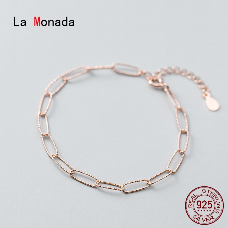 La Monada Ovale Armbanden Voor Vrouwen Zilver 925 Sterling Zilveren Fijne Echt Zilver 925 Sieraden Armband Alleen Keten Vrouwen armband