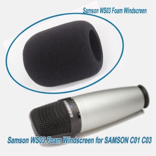 Samson WS03 grande parabrezza in schiuma resistente per microfono SAMSON C01 C03 CL7 CL8 C01U C01U PRO C03U