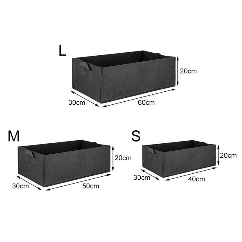 Grow Bag Tuin Bed Anti-Corrosie Outdoor Plantaardige Planter niet-geweven Stof Zaailing Gallon Boom Handvat Rechthoek Aardbei