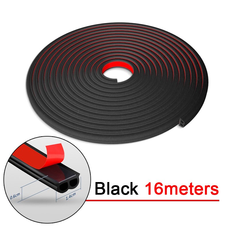 Auto-styling Auto 4/5/10/16Meter B Type Auto Rubberen Afdichting Geluidsisolatie Tochtstrip rand Geluidsisolatie Auto Deur Afdichting Strip: Transparant
