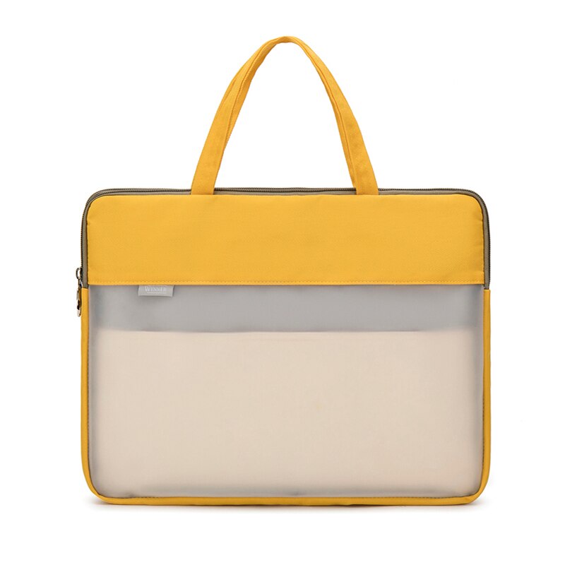 Laptop Tas 13.3 14 Inch Waterdichte Notebook Tas Document Zak Voor Mannen Vrouwen Handtas Aktetas Tas: Yellow