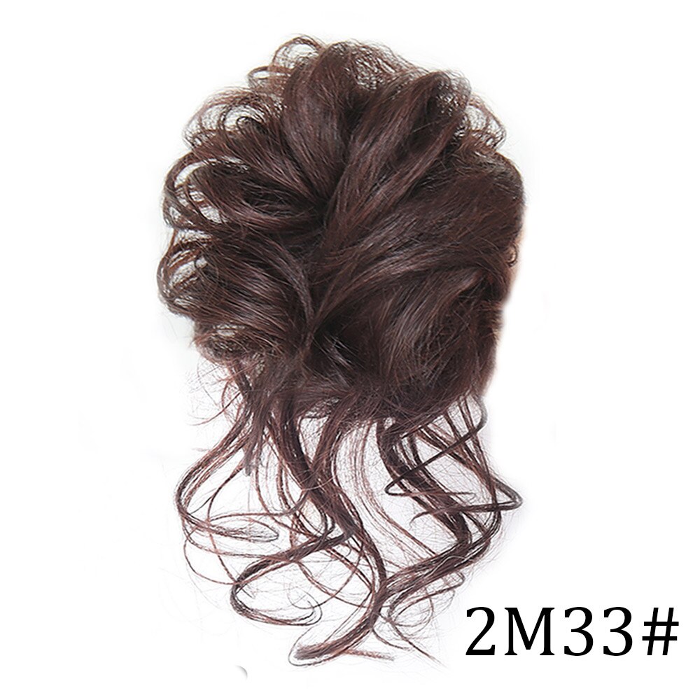 LiHui moño sintético, banda con rizos desordenados, pinza elástica para el pelo, pieza de peluca, pinza para el pelo para mujer, negro y marrón: 4/27HL