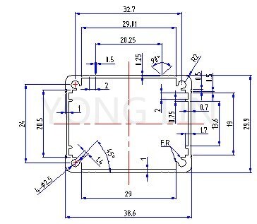 10 stks aluminium box39 * 30-50mm/Aluminium shell/mobiele decoder shell/netwerk adapter shell