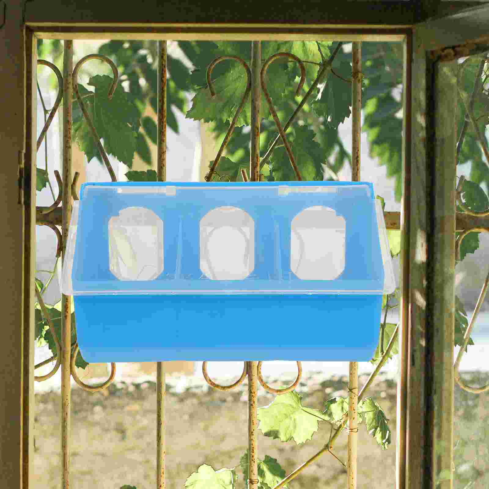 Hangable Pigeon Feeder Multi-Grid Pigeon Food Storage Box Bird Cage Hanging Feeder for Poultry Pigeon Parrot Food Storage Case