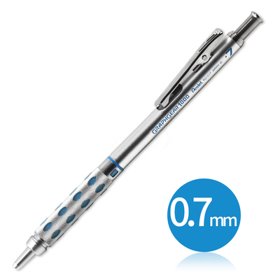 1 styk pente graphgear 1000 aluminium tønde tegning mekanisk blyant 0.3/0.5/0.7/0.9mm: 1 stk 07mm