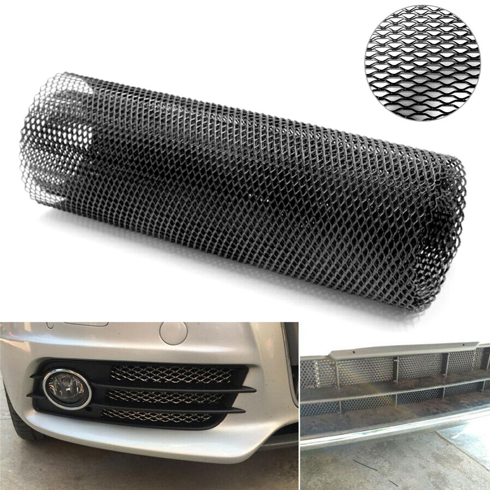 Universele doe-het-zelf hexagonale aluminium gaas grill afdekking auto bumper spatbord motorkap ventilatierooster net universeel zwart