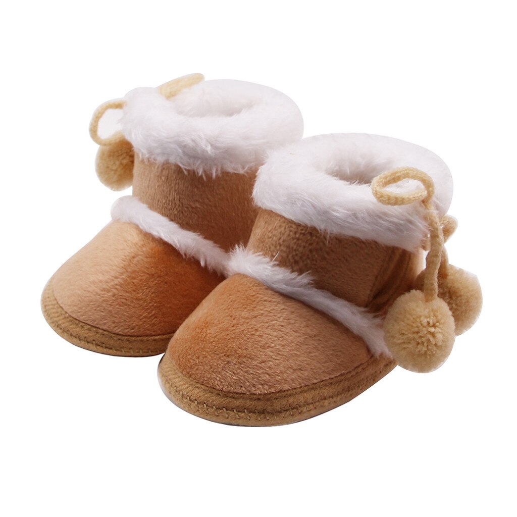 Fahsion Casual Infant Newborn Baby Kids Girls Shoes Boots Cashmere Plush Winter Keep Warm Ankle Boots Bandage Warm Shoes