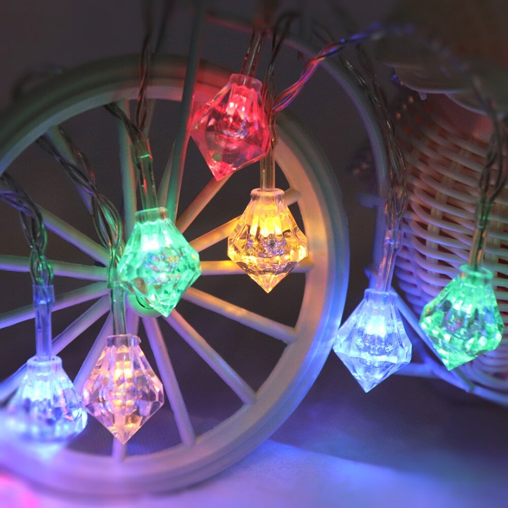 10 led's in diamantvorm, twinkelende lichtjes, kerstversiering voor bruiloften en feesten, feeënkrans