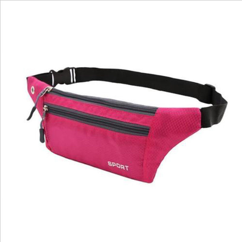 Brand Women Sports Running Belt Waist Pocket Bum Bags Cycling Jogging Travel Pack Wallet: Hot Pink