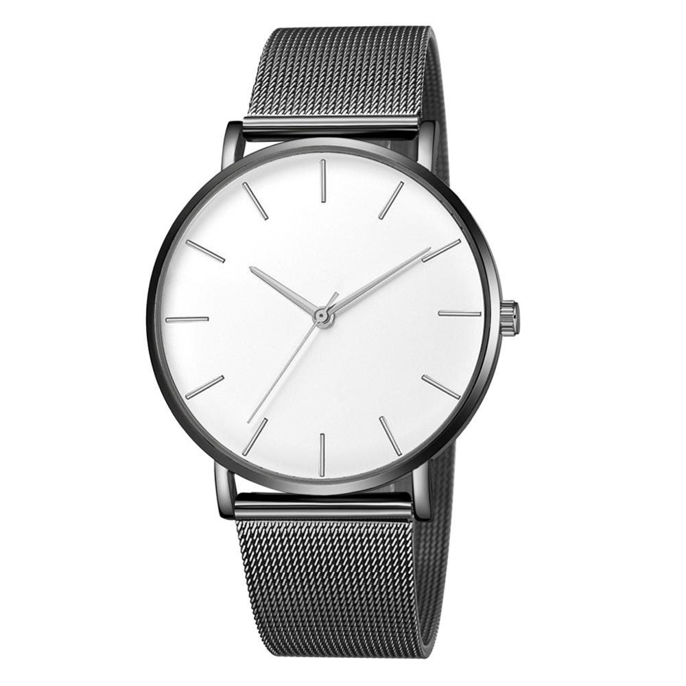 Mode Vrouwen Horloges Rvs Mesh Band Quartz Horloge Luxe Horloge Sport Klok Uhren Herren Voor Vrouwen Horloge: Black-White-S