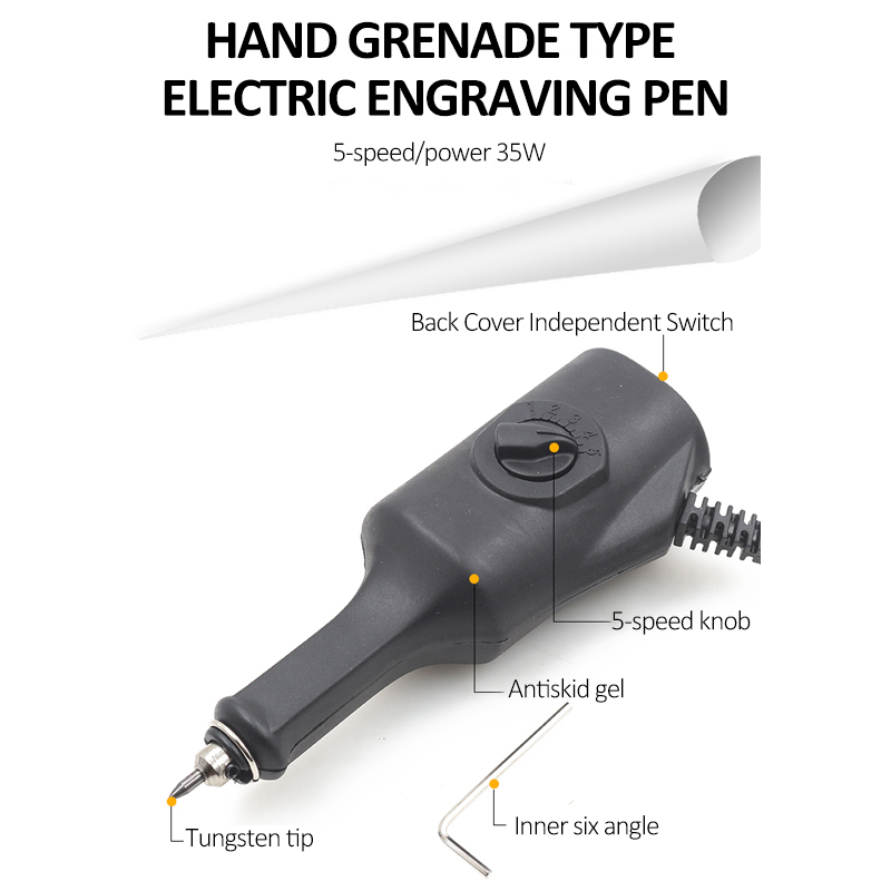 220V Electric Engraver Carbibe Steel Tip Dremel Style Engraving Pen for Metal Wood Plastic Glass Leather Stone Ceramic