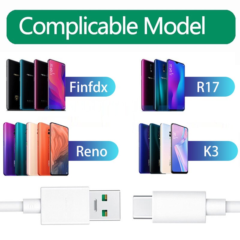 Câble de chargeur USB Type C Original pour OPPO Reno K5 K3 Find X A11 r13 VOOC Flash, Type C