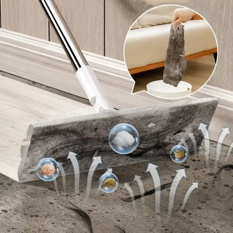 Electrostatic Flat Mop Rotatable Wash-free Disposable Mopping Cloth Wet&Dry Dual-use Dust Removal for Household Floor Cleaning