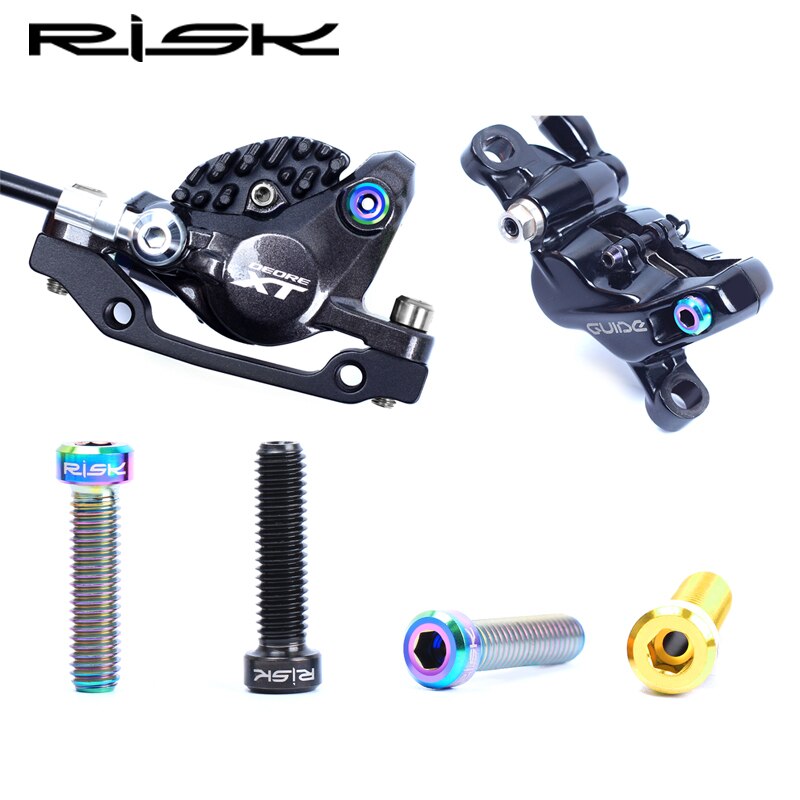 RISK-tornillos de titanio para fijación de frenos de disco de bicicleta, pinza hidráulica de aceite, manivela