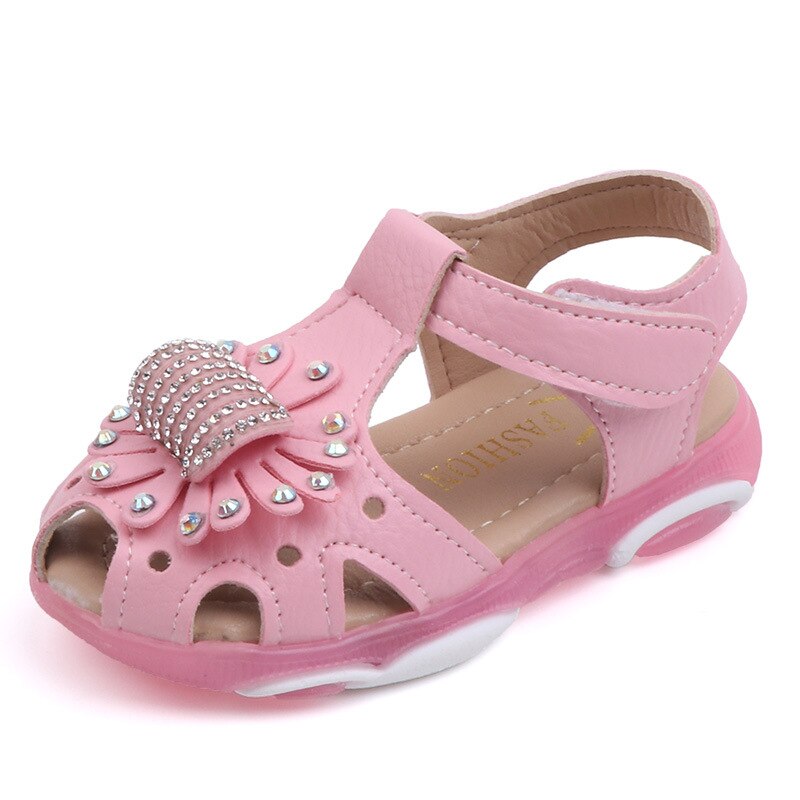Luminous Children's Sandals kids Non-slip Light Up Beach Sandals Boys Girls Glowing Soft-soled shoes Size 21-30: Pink / 7