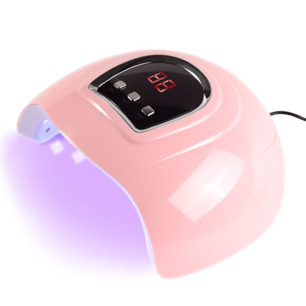 54w uv neglelampe negletørrer negle gel tørrer led hærdningsmaskine fingernegle tånegle gel hærdende nail art maskine nail art værktøj: Uv lampe