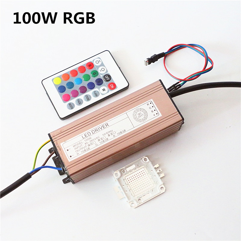 10W 20W 30W 50W 100W RGB Chip Light And Waterproof IP66 LED Driver Power Supply Adapter Transformer Remote Control AC85-265V