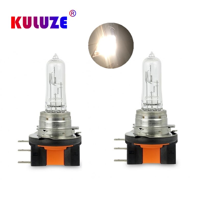 KULUZE 10 Pcs H15 Halogen Bulb 12V 15/55W Clear DRL 3500K HeadLight Lamp