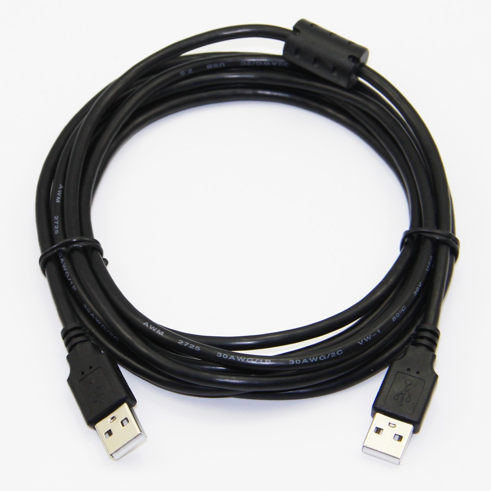 Bochara USB 2.0 Typ A Stecker auf Typ A Stecker Kabel Folie + Geflochtene (innen) + PVC Abschirmung 30cm 50cm 1m 1,5 m 1,8 m 3m 5m Schwarz