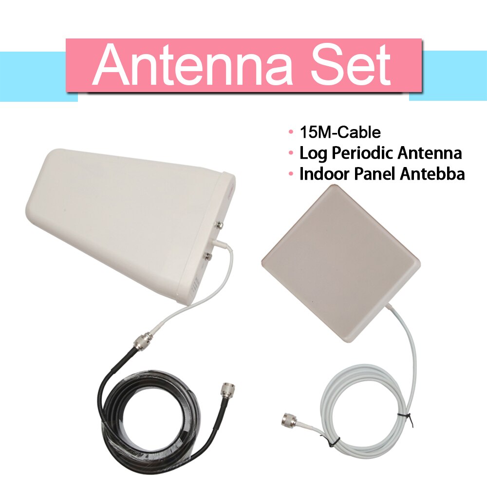 2G 3G 4G LTE Signal Booster Antenna Set For Signal Repeater 11dBi Outdoor Antenna + 9dBi Panel Antenna +15 Meters Coaxial Cable
