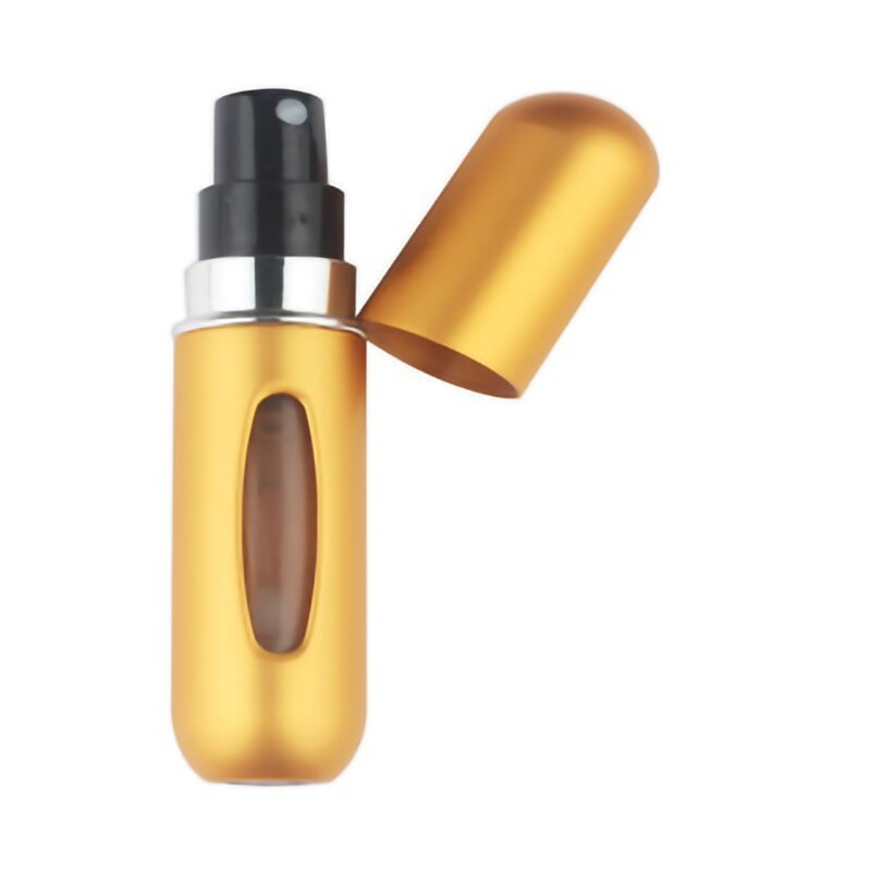 5ml Travel Accessories organizer Mini Refillable Perfume Bottle Canned Air Spray Bottom Pump Perfume Atomization for Travel need: Gold