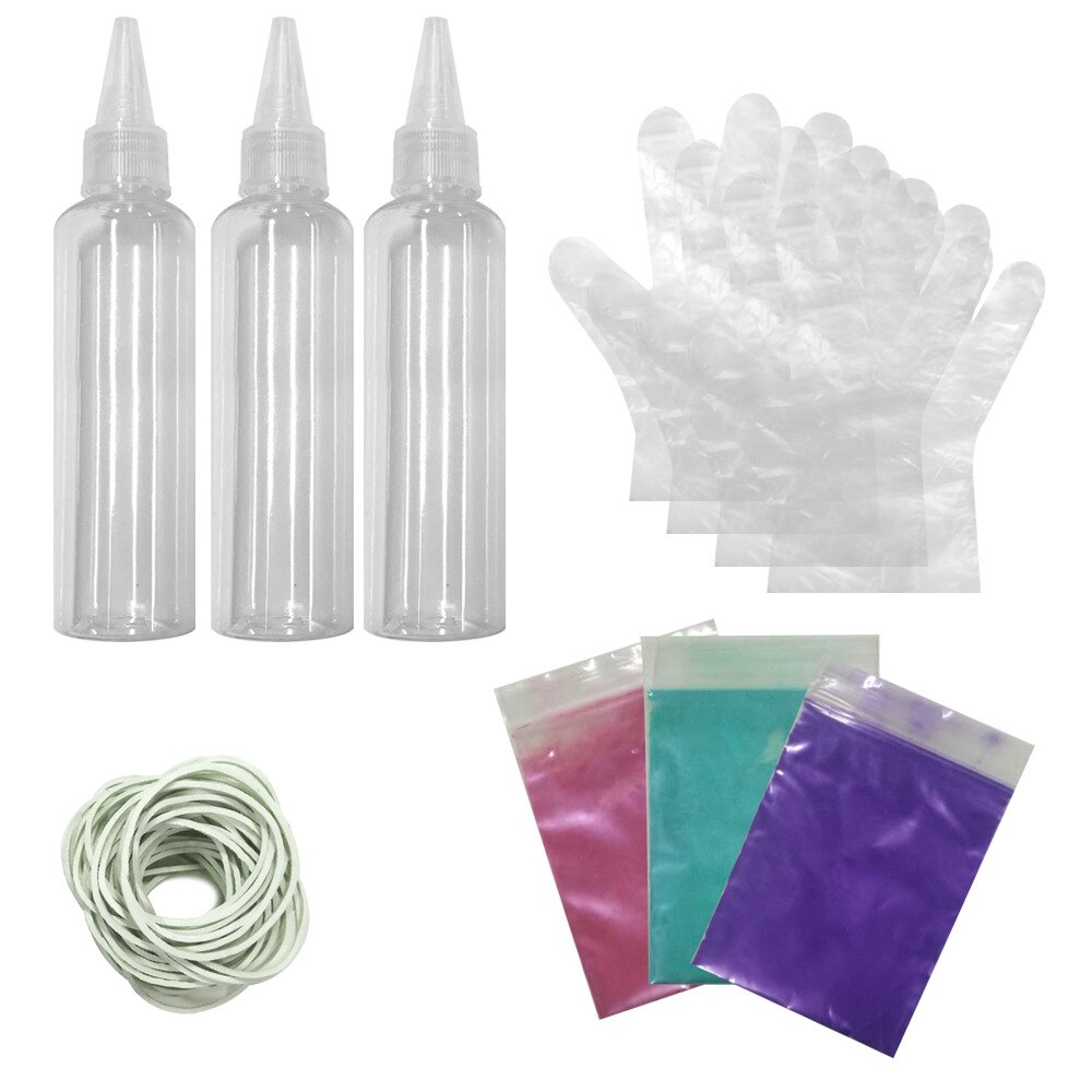 24 Colors Tie Dye Kit Non-toxic DIY Garment Graffiti Fabric Textile Paint Colorful Clothing Tie Dye Kit Pigment Set Home Decor: 3 Color Set C