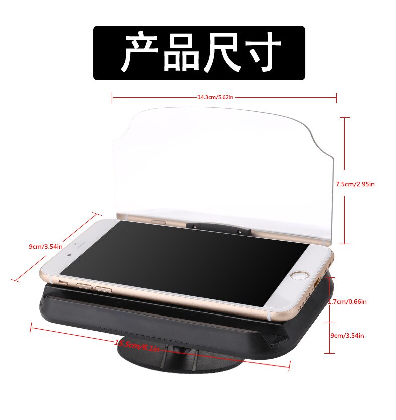Hud head-up display estilo do carro hud display criativo suporte de navegação móvel novo suporte do veículo universal telefone head-up